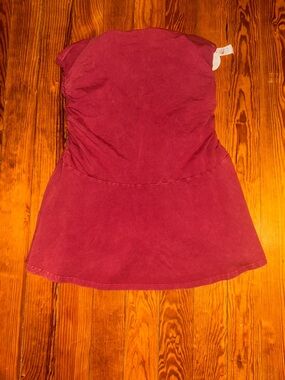 aerie Strapless Dress in Deep Berry